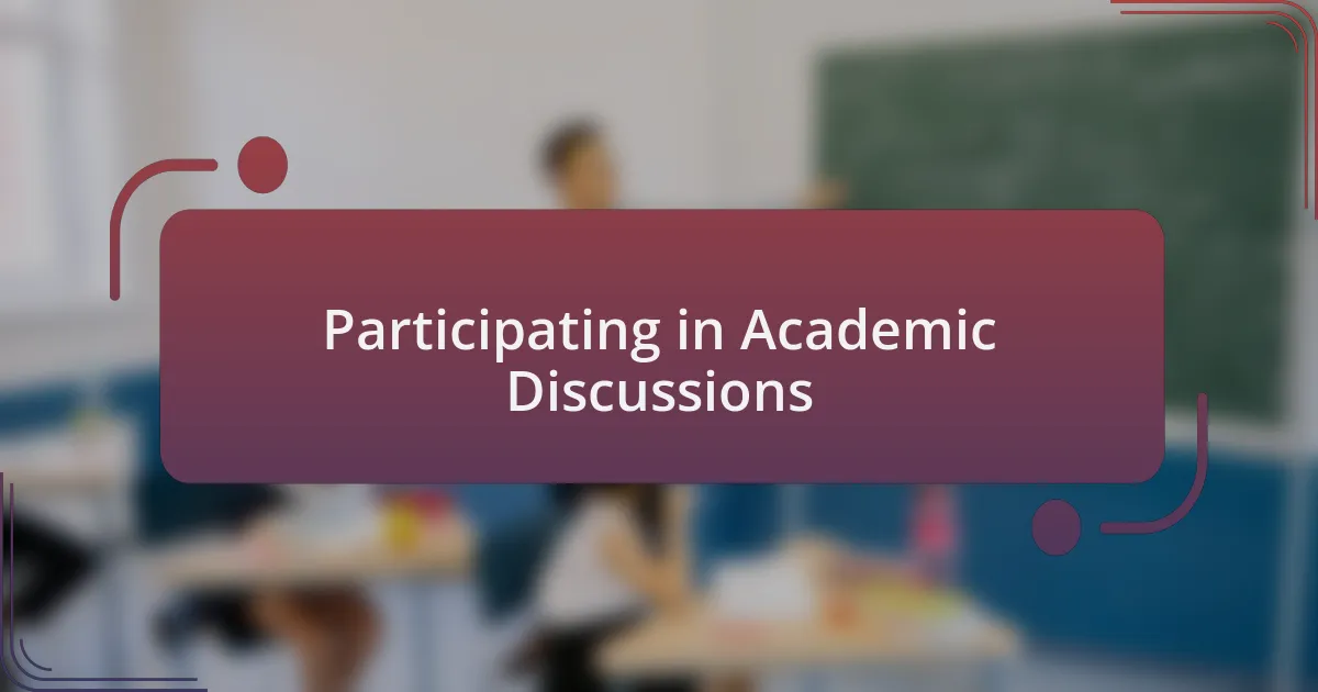Participating in Academic Discussions